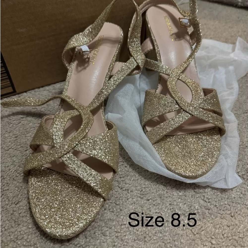 Gold Glitter Women’s Sandals